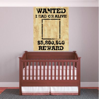 Autocolante decorativo infantil wanted