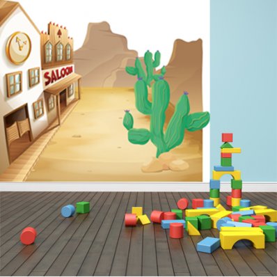 Autocolante decorativo infantil Wild West City