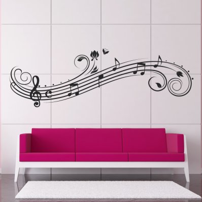 Autocolante decorativo pauta musical