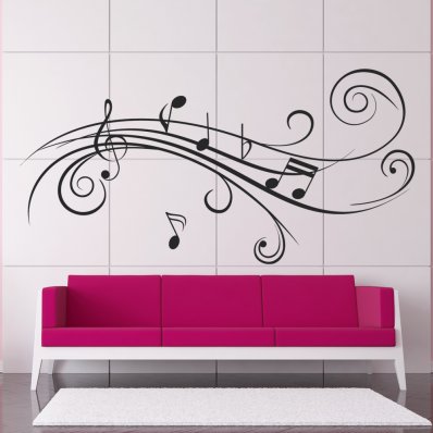 Autocolante decorativo pauta musical