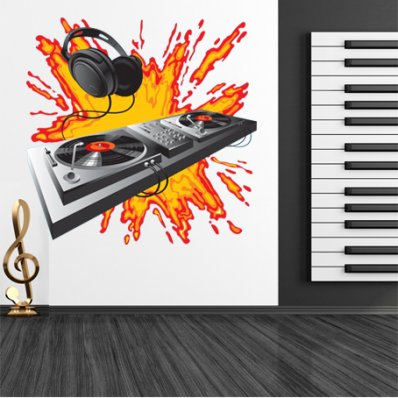 Autocolante decorativo platina dj