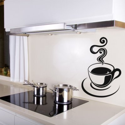 Autocolante decorativo xícara de café