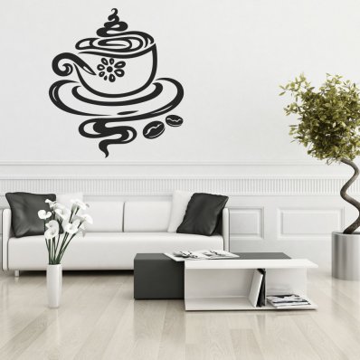 Autocolante decorativo xícara de café