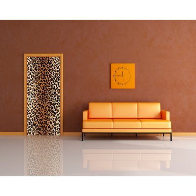 Autocolante para porta leopardo