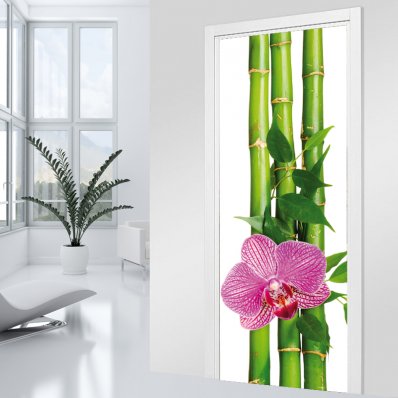 Bamboo and Orchid Door Stickers