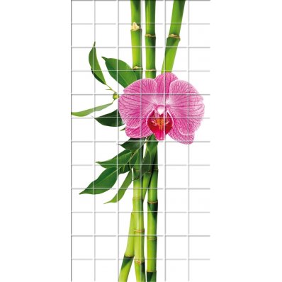 Bamboo Flower - Tiles Wall Stickers