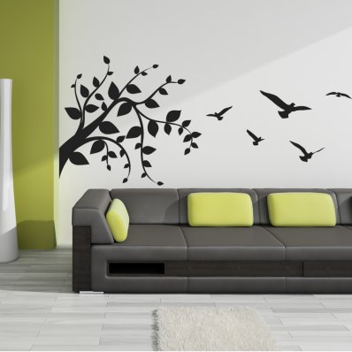 Branch with Bird Wall Stickers