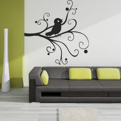 Branch with Bird Wall Stickers