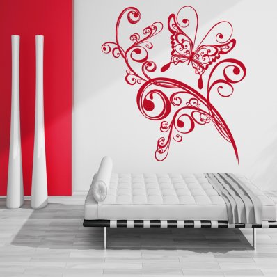 Butterfly Flower Wall Stickers