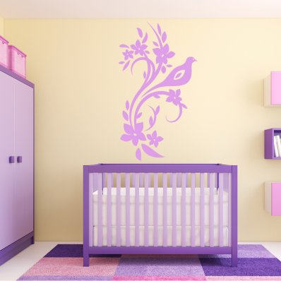 Flower Bird Wall Stickers