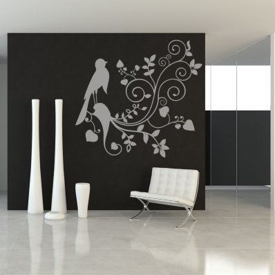 Flower Bird Wall Stickers