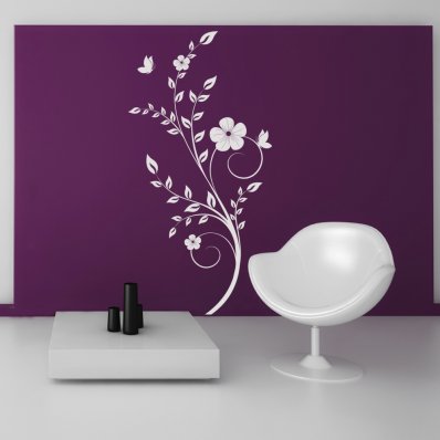 Flower Butterflies Wall Stickers