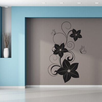 Flower Butterflies Wall Stickers