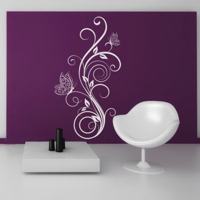 Flower Butterflies Wall Stickers