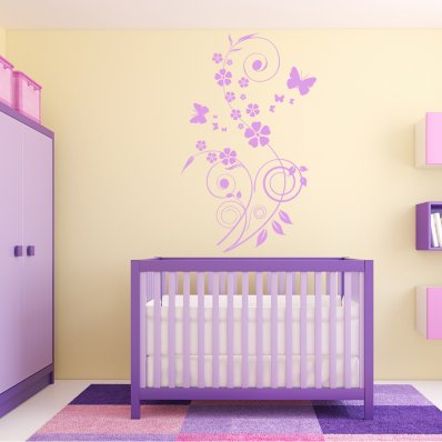 Flower Butterflies Wall Stickers