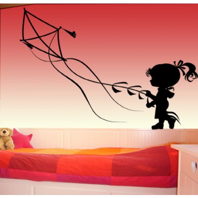 Girl Kite Wall Stickers