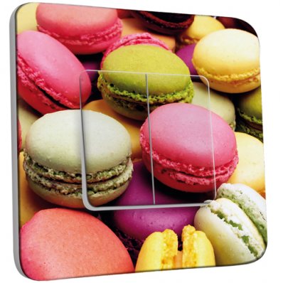 Interrupteur Décoré double va et vient  Macarons 01