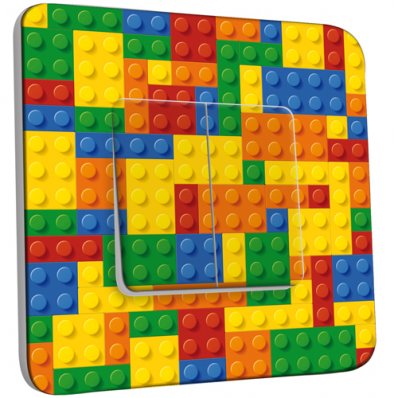 Interrupteur Décoré Double va et vient Motif Lego Multicoloré 1 