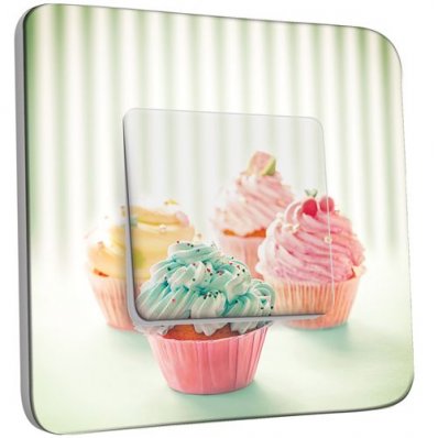 Interrupteur Décoré Poussoir 4 Cupcake