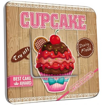 Interrupteur Décoré Poussoir Cupcake