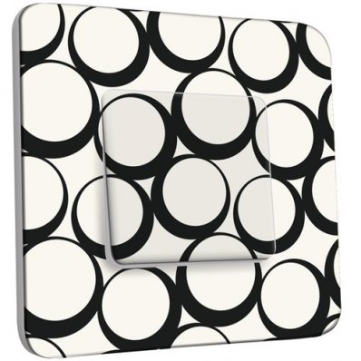 Interrupteur Décoré Poussoir Design Ronds Black&White