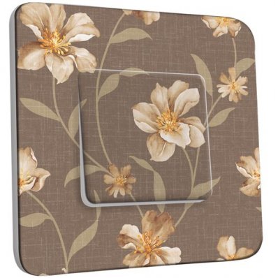 Interrupteur Décoré Poussoir Fleurs Abstraits 12