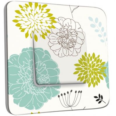 Interrupteur Décoré Poussoir Fleurs Abstraits 20