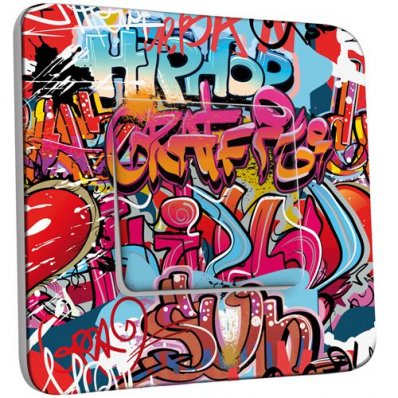 Interrupteur Décoré Poussoir Graffiti HipHop