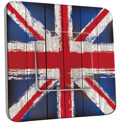 Interrupteur Décoré Poussoir London Drapeau Old Style