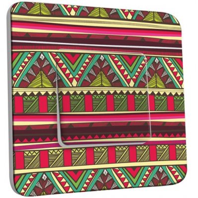 Interrupteur Décoré Poussoir Motif Africain Design 4