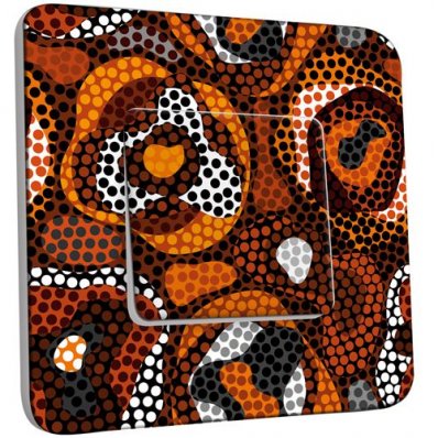 Interrupteur Décoré Poussoir Motif Africain Design 6