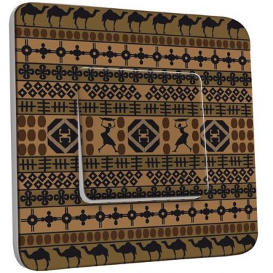 Interrupteur Décoré Poussoir Motif Africain Design 7