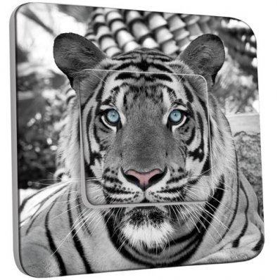 Interrupteur Décoré Poussoir Tigre Black&White