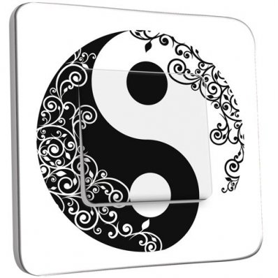 Interrupteur Décoré Poussoir Ying et Yang