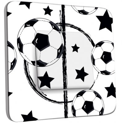 Interrupteur Décoré Simple Foot Design Black&White Etoiles