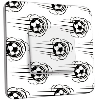 Interrupteur Décoré Simple Ballon de foot Black&White 1