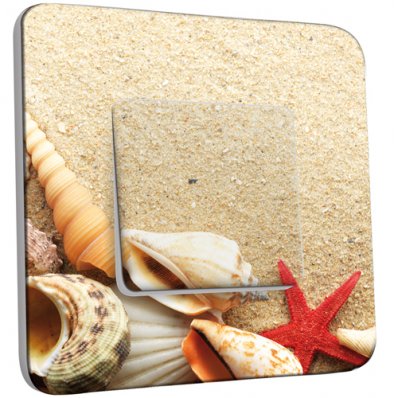 Interrupteur Décoré Simple Coquillages Etoile de mer 15