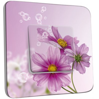Interrupteur Décoré Simple Fleur violets