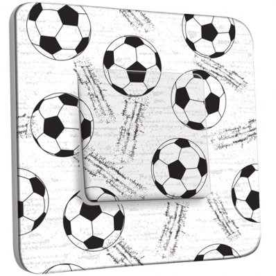 Interrupteur Décoré Simple Football Black&White 1