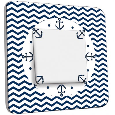 Interrupteur Décoré Simple Motif Marin Bleu Abstrait 9