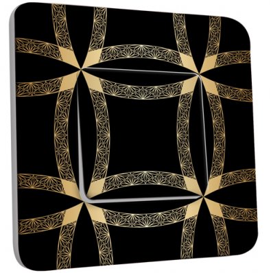 Interrupteur Décoré Simple Motif Oriental Black&Gold 1