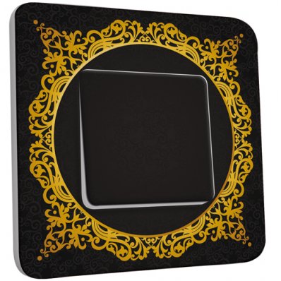 Interrupteur Décoré Simple Motif Oriental Black&Gold 3