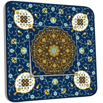 Interrupteur Décoré Simple Motif Oriental Bleu Mosaïque