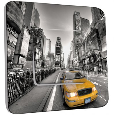 Interrupteur Décoré Simple  New York Taxi 01