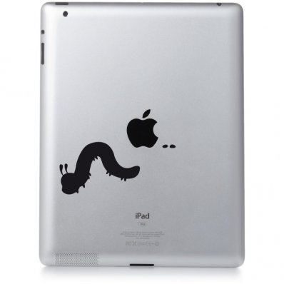 iPad 2 Aufkleber Wurm