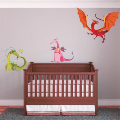 Kit Autocolante decorativo infantil 3 Dragons