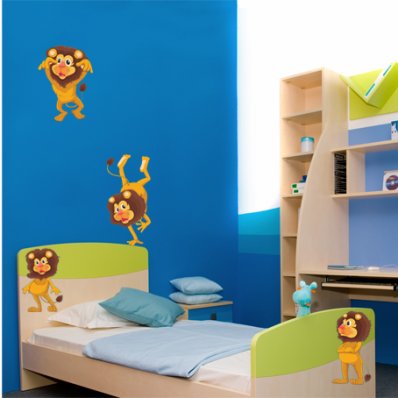 Kit Autocolante decorativo infantil 4 leãoes