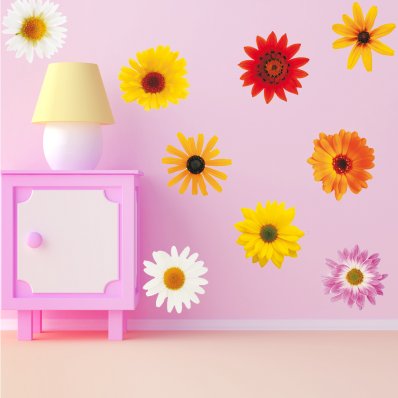 Kit Autocolante decorativo infantil 9 flores