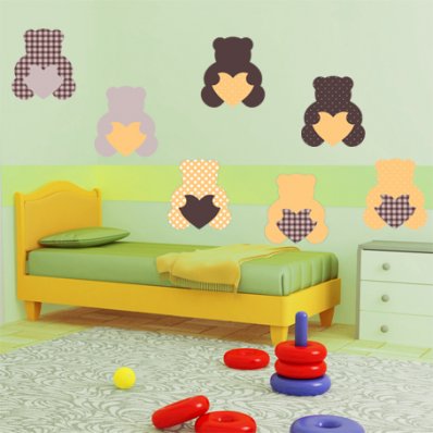 Kit Autocolante decorativo infantil 9 Ursinho