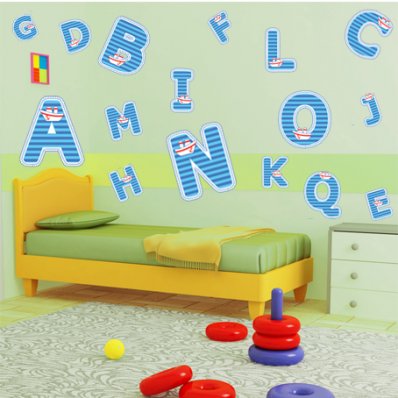 Kit Autocolante decorativo infantil alfabeto